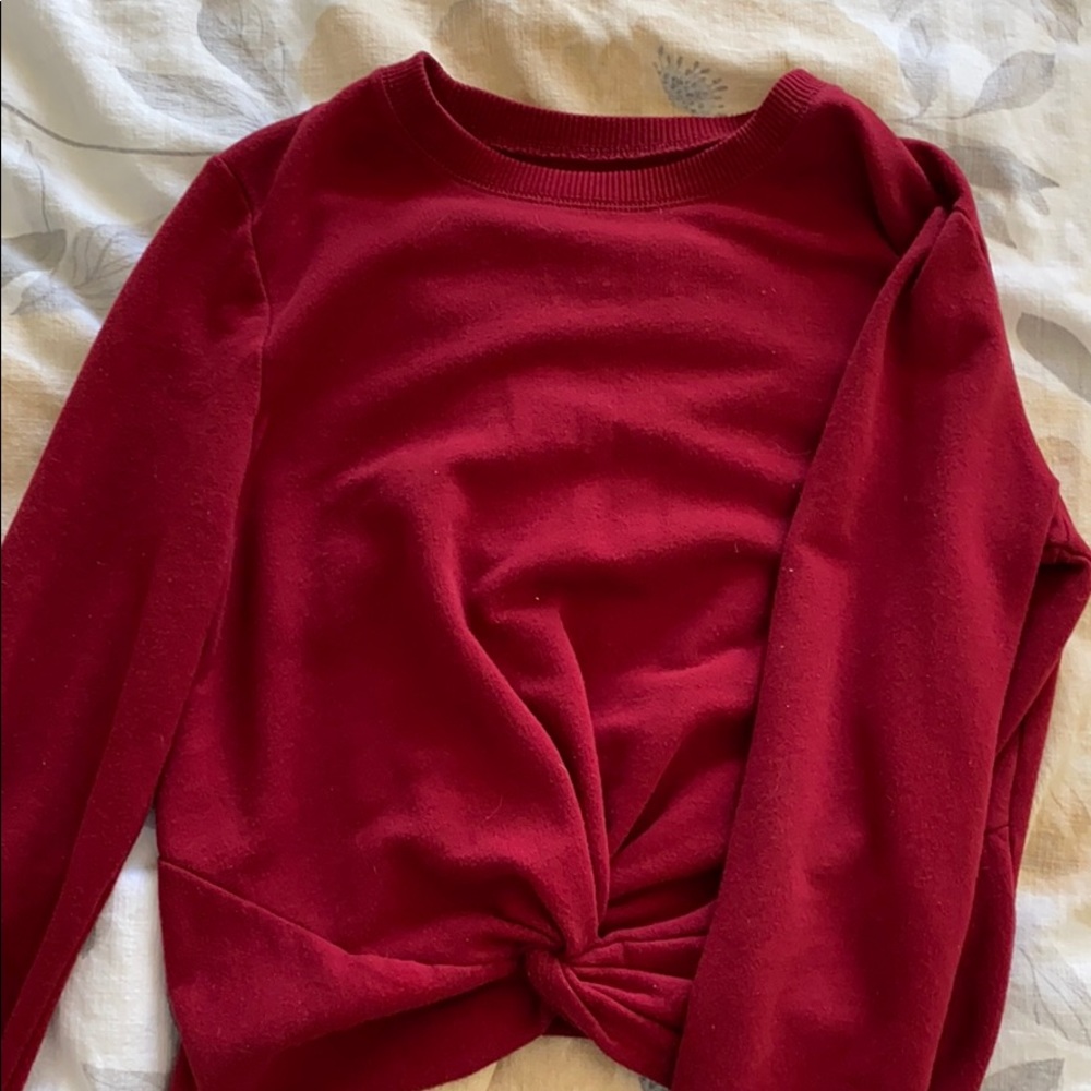 Red Hollister Cropped Sweater